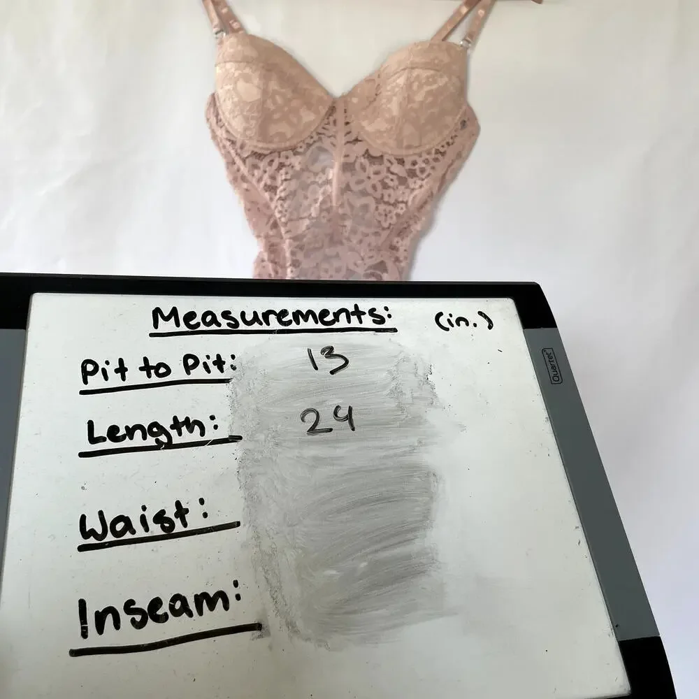 Pink lace lingerie teddy padded cups full coverage women's size XS - Picture 6 of 6